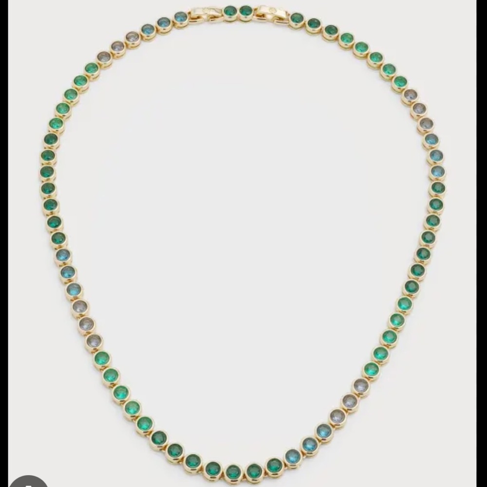 Kendra Scott Green and Blue Beaded Necklace with Gold Accents